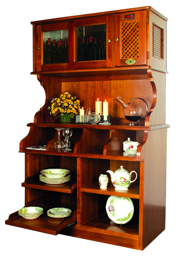 Freestanding wine cooler, butler's pantry, wood cabinet fridge